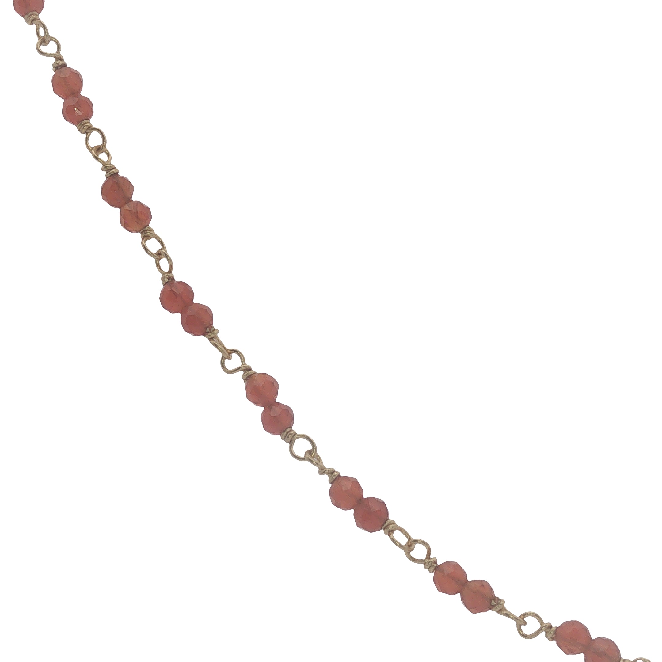 Collier doré avec duo onyx rouge 50 cm