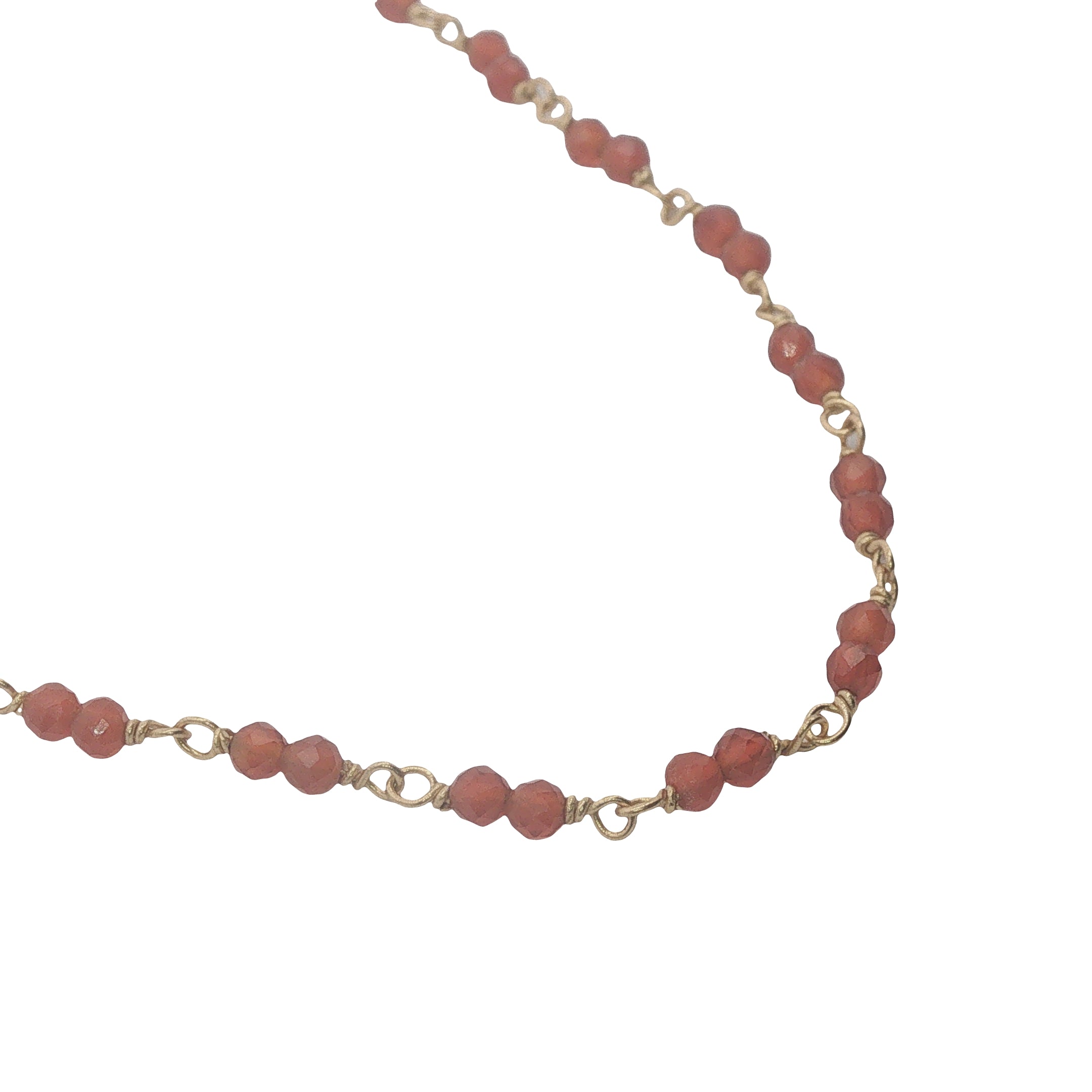 Collier doré avec duo onyx rouge 50 cm