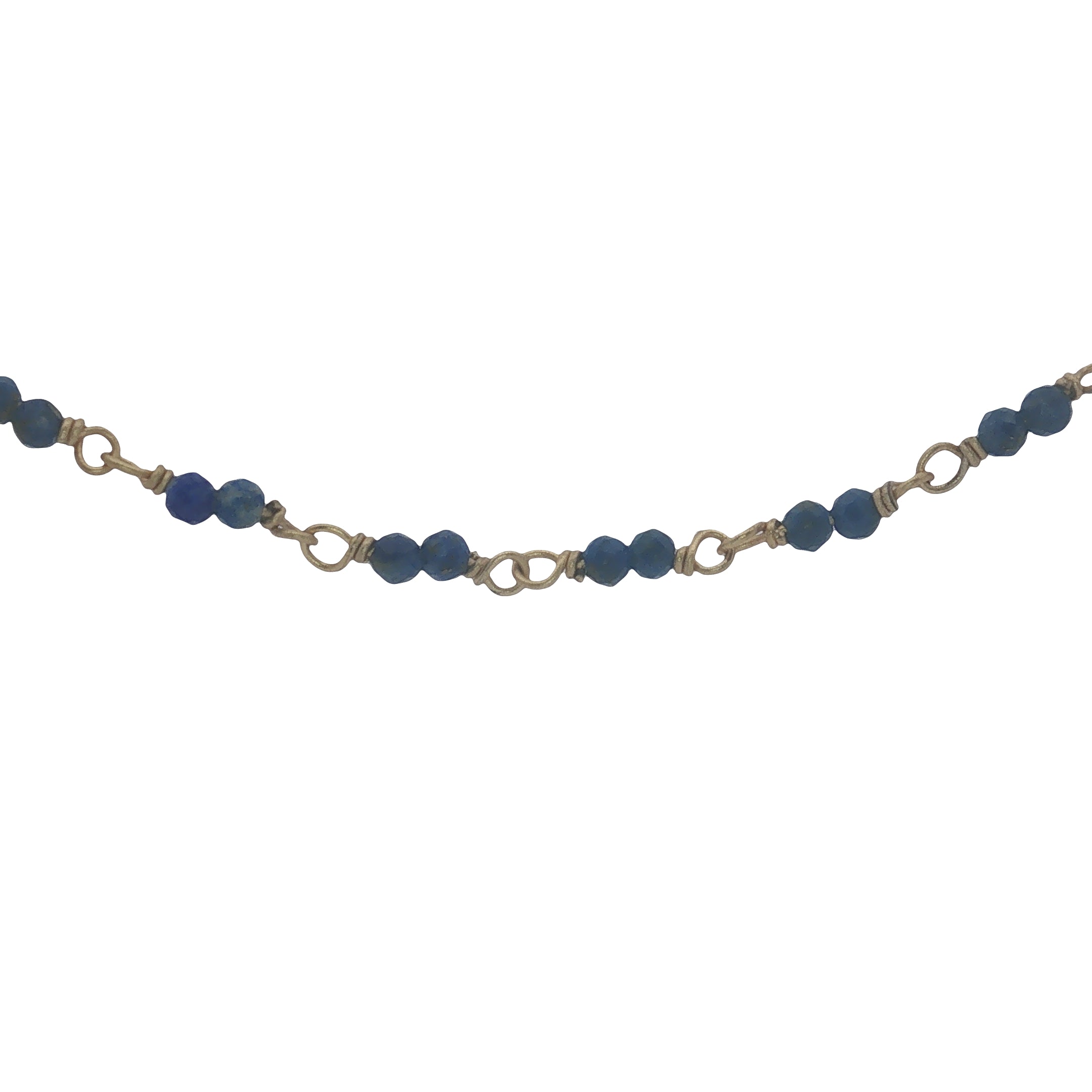 Collier doré avec duo lapis lazuli 50 cm