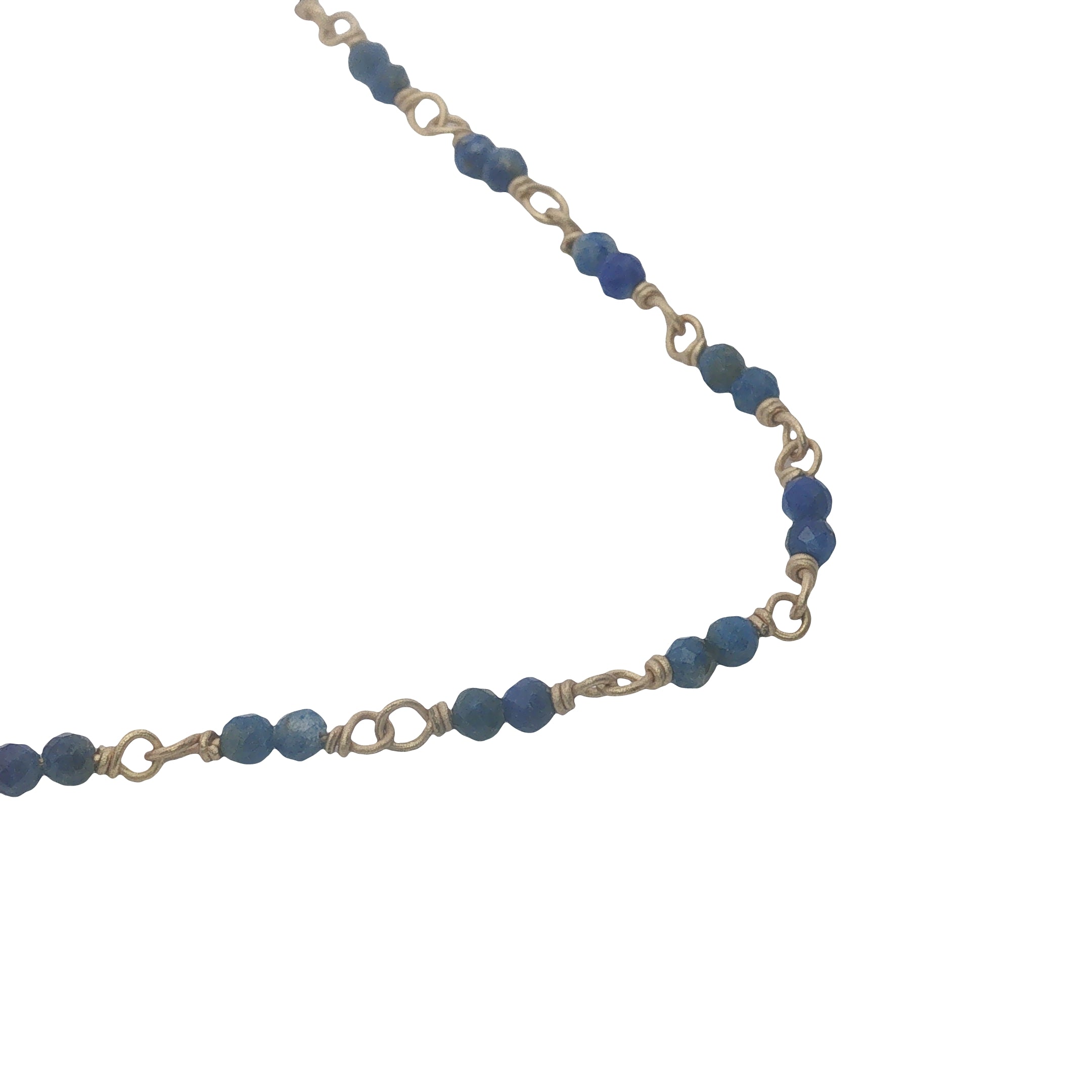 Collier doré avec duo lapis lazuli 50 cm
