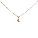Collier doré petite lune zircons 38 cm