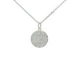 Collier en argent 925 médaille martelée "Toi & Moi" 42 cm