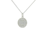 Collier en argent 925 médaille martelée "Toi & Moi" 42 cm