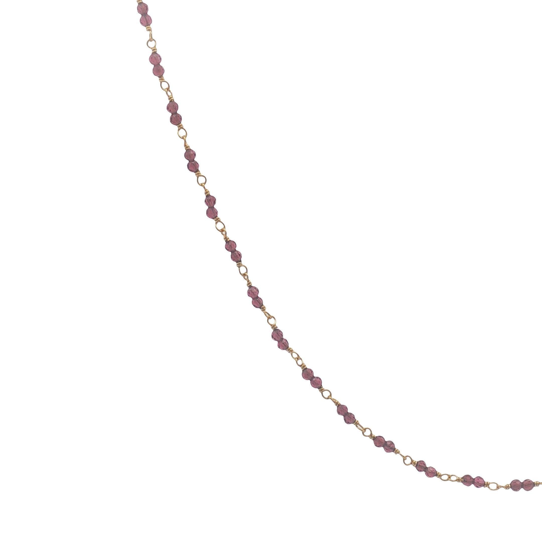 Collier doré avec duo grenat 50 cm