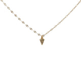 Collier doré petit triangle minimaliste avec zircons 38 cm