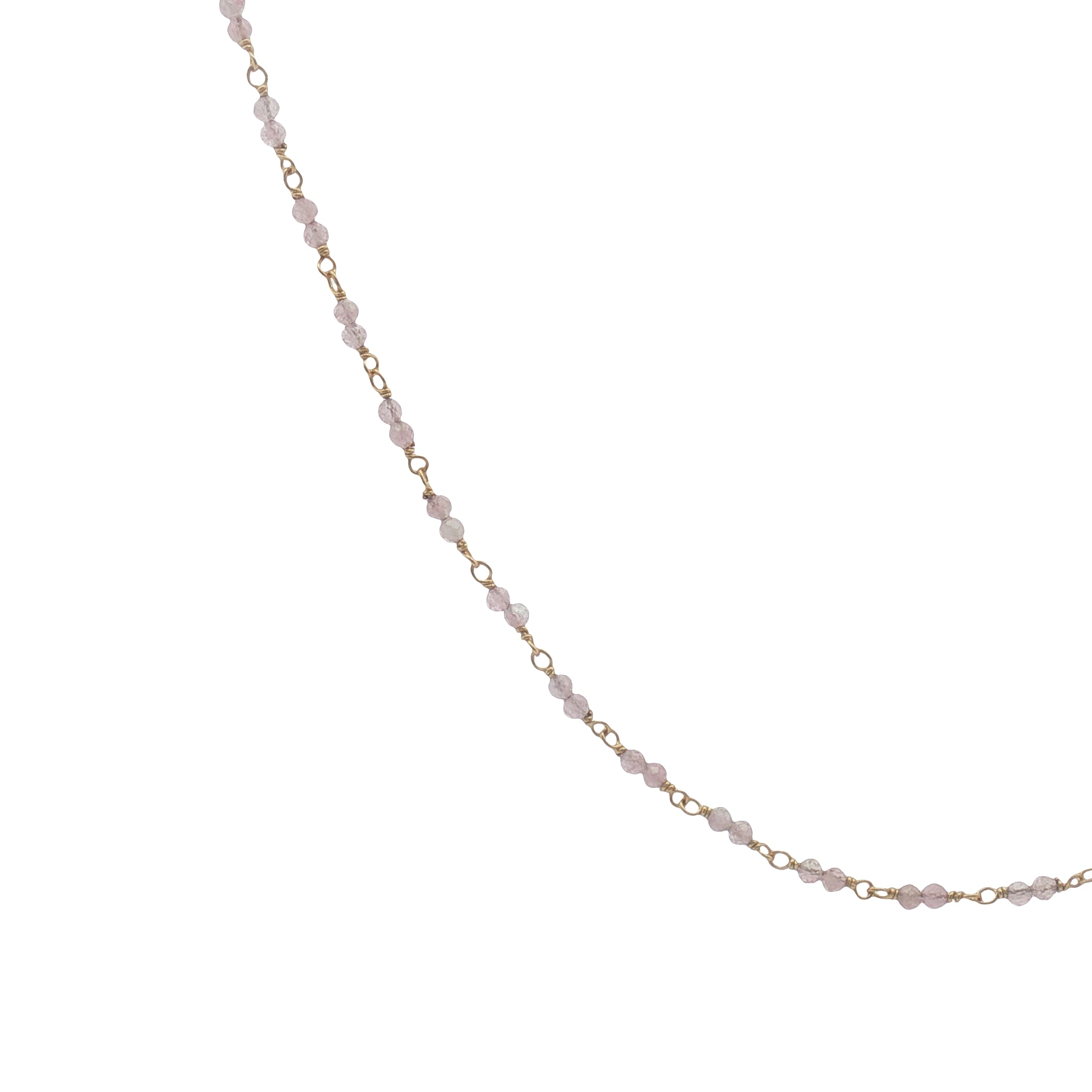 Collier doré avec duo tourmaline rose 50 cm