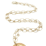 Collier doré medaille main de Fatma nacre avec oeil 42 cm