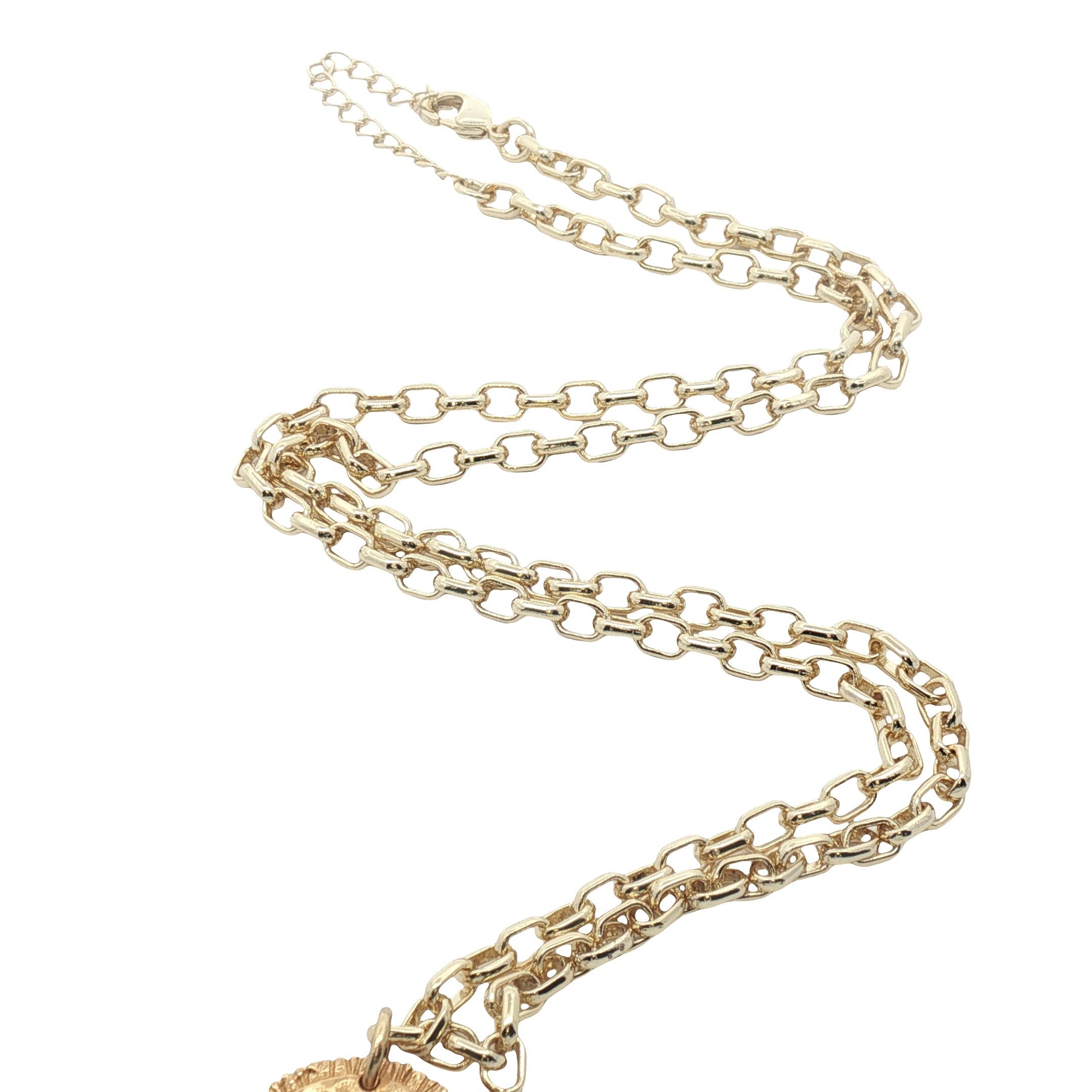 Collier doré médaille main de Fatma nacre et oeil 50 cm