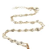 Collier doré oeil avec nacre et zircons 42 cm