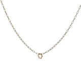 Collier maille rectangle doré étoile de David ajouré 38 cm