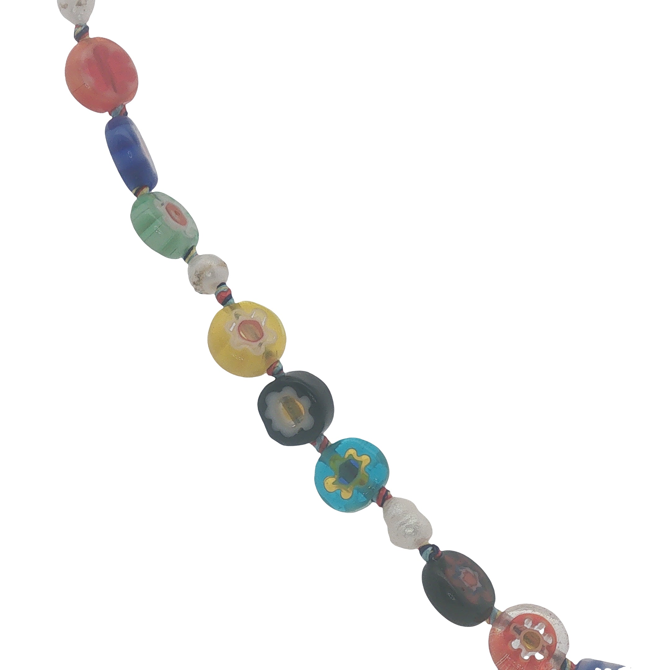 Collier doré perles multicolores avec fleurs et perles de culture 75 cm