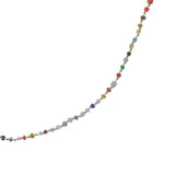 Collier doré mix petites perles colorées et fil blanc 75 cm