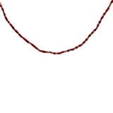 Collier doré en perles Miyuki rouges, roses et dorées 38 cm