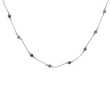Collier sur fil doré avec perles colorées oeil et perles d'eau douce 75 cm