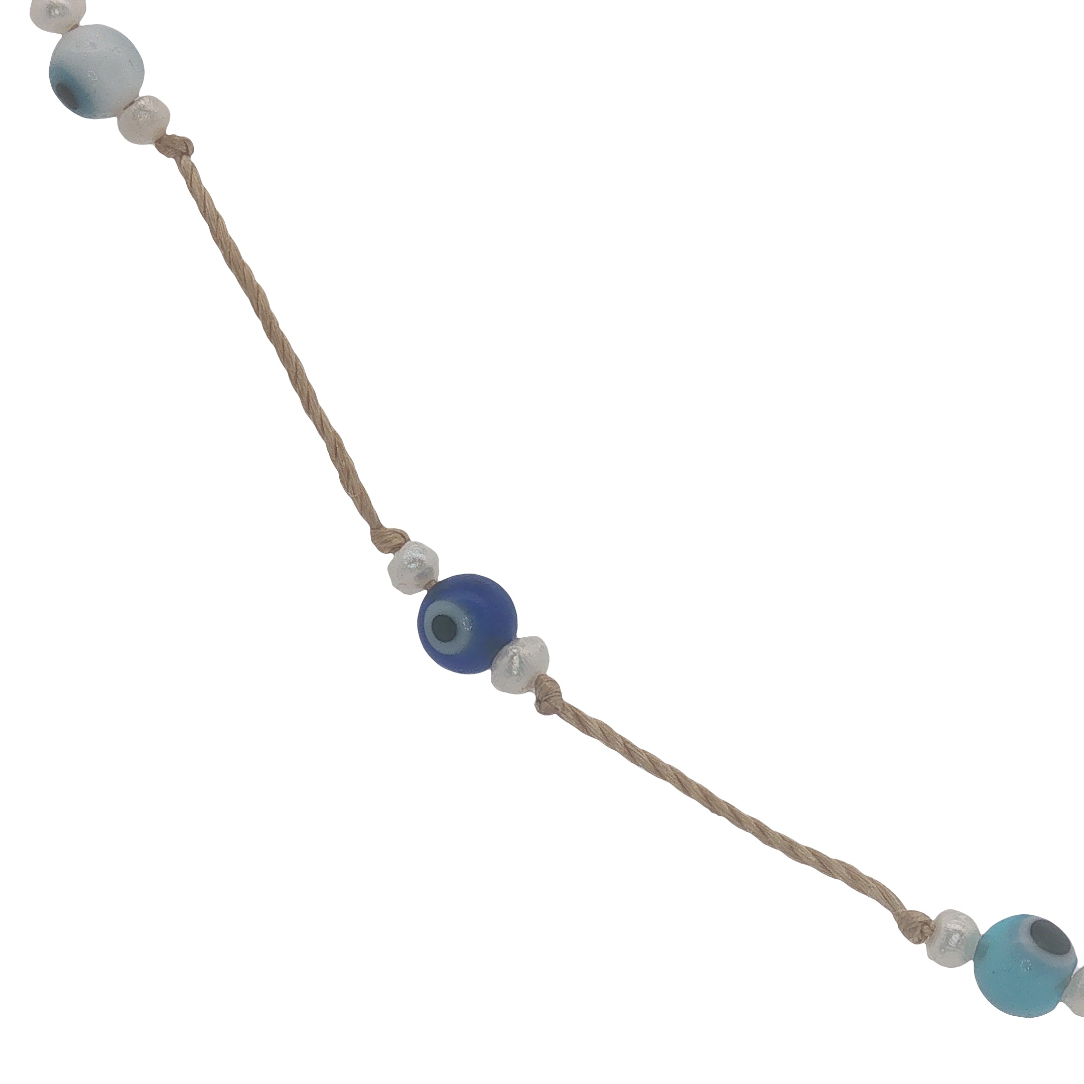 Collier sur fil doré avec perles colorées oeil et perles d'eau douce 75 cm
