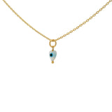 Collier doré petit coeur nacre avec oeil
