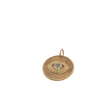Charms doré médaille oeil avec prehnite