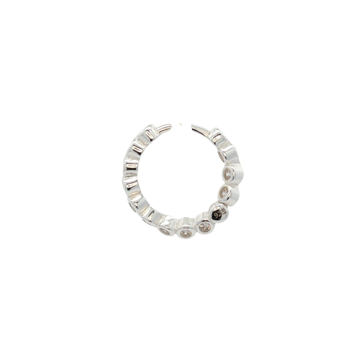 Mini créole fermée argent 925 zircons sertis clos