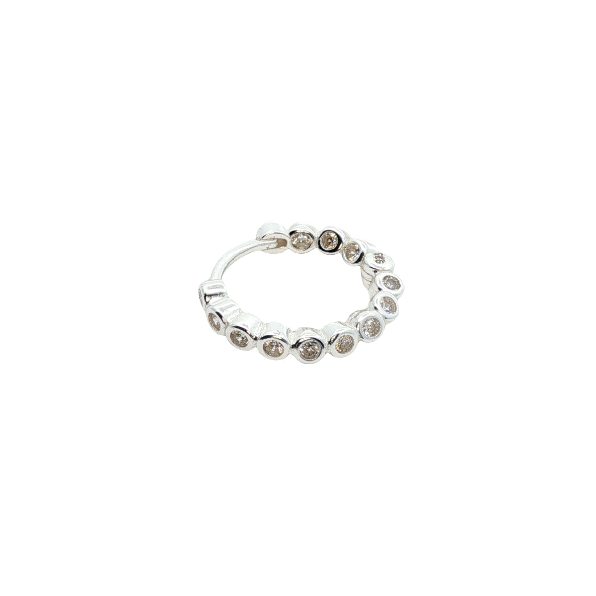 Mini créole fermée argent 925 zircons sertis clos