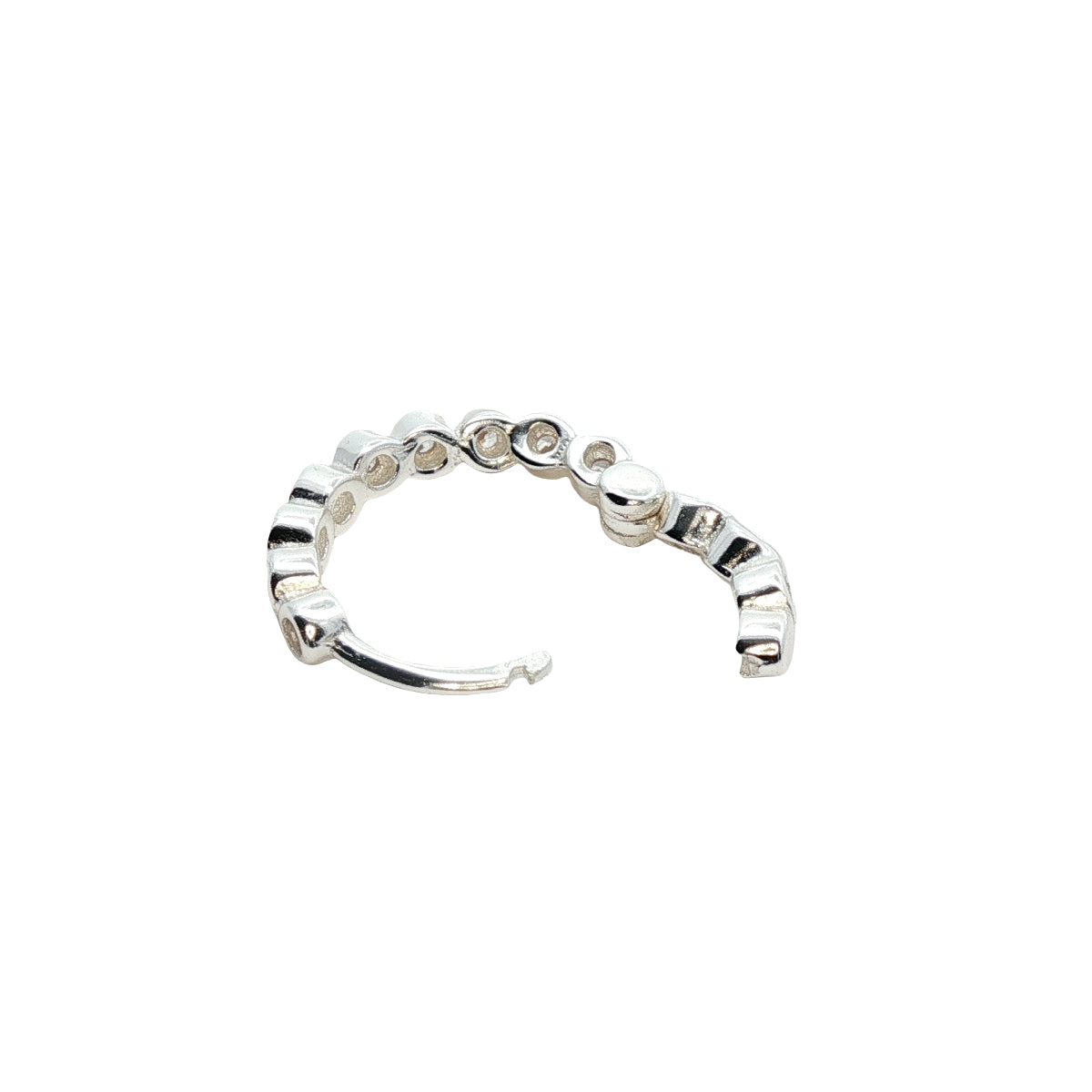 Mini créole fermée argent 925 zircons sertis clos