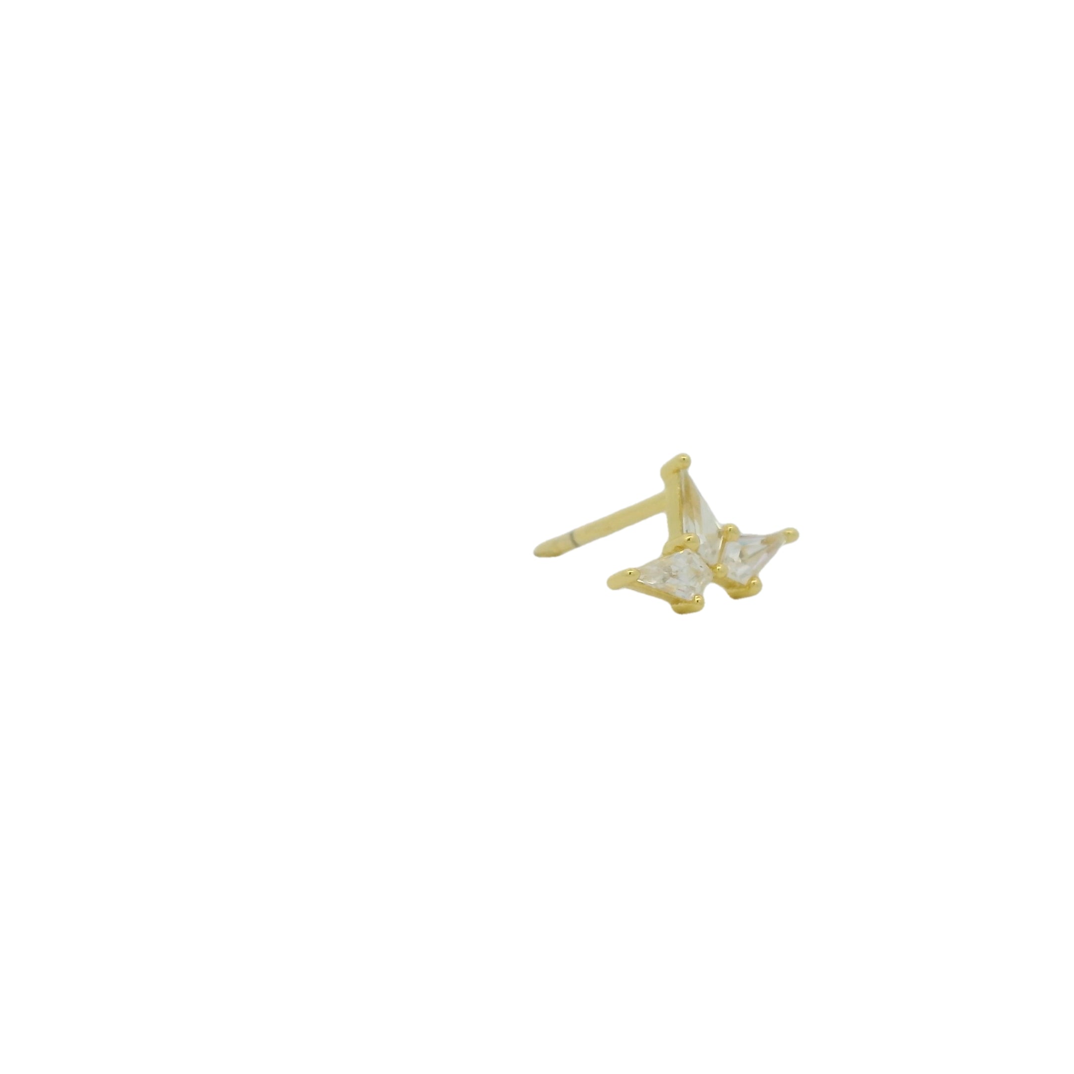Gold ear cuff zircons earring