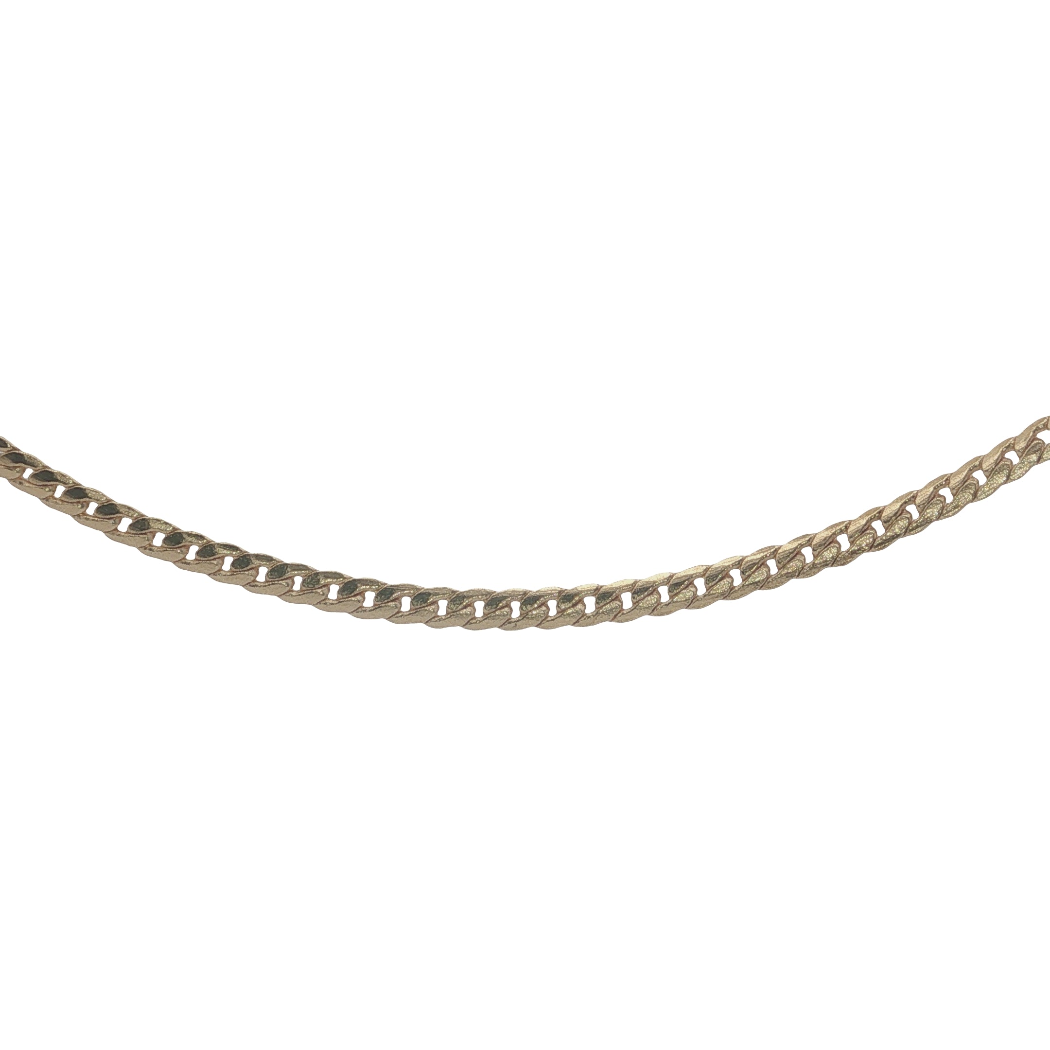 Collier doré maille torsadée plate 60 cm