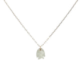 Collier doré poisson taillé dans la prehnite 42 cm