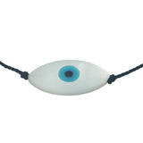 Fine wire bracelet with oval mother-of-pearl eye