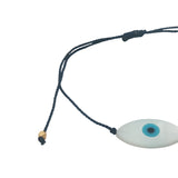 Fine wire bracelet with oval mother-of-pearl eye