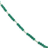 Collier doré en onyx verte, prehnite et boules dorées 42 cm