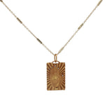 Collier doré plaque main de Fatma rayons 42 cm