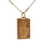 Collier doré plaque main de Fatma rayons 42 cm