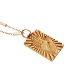 Collier doré plaque main de Fatma rayons 42 cm