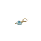 Charms doré petit coeur en nacre avec oeil