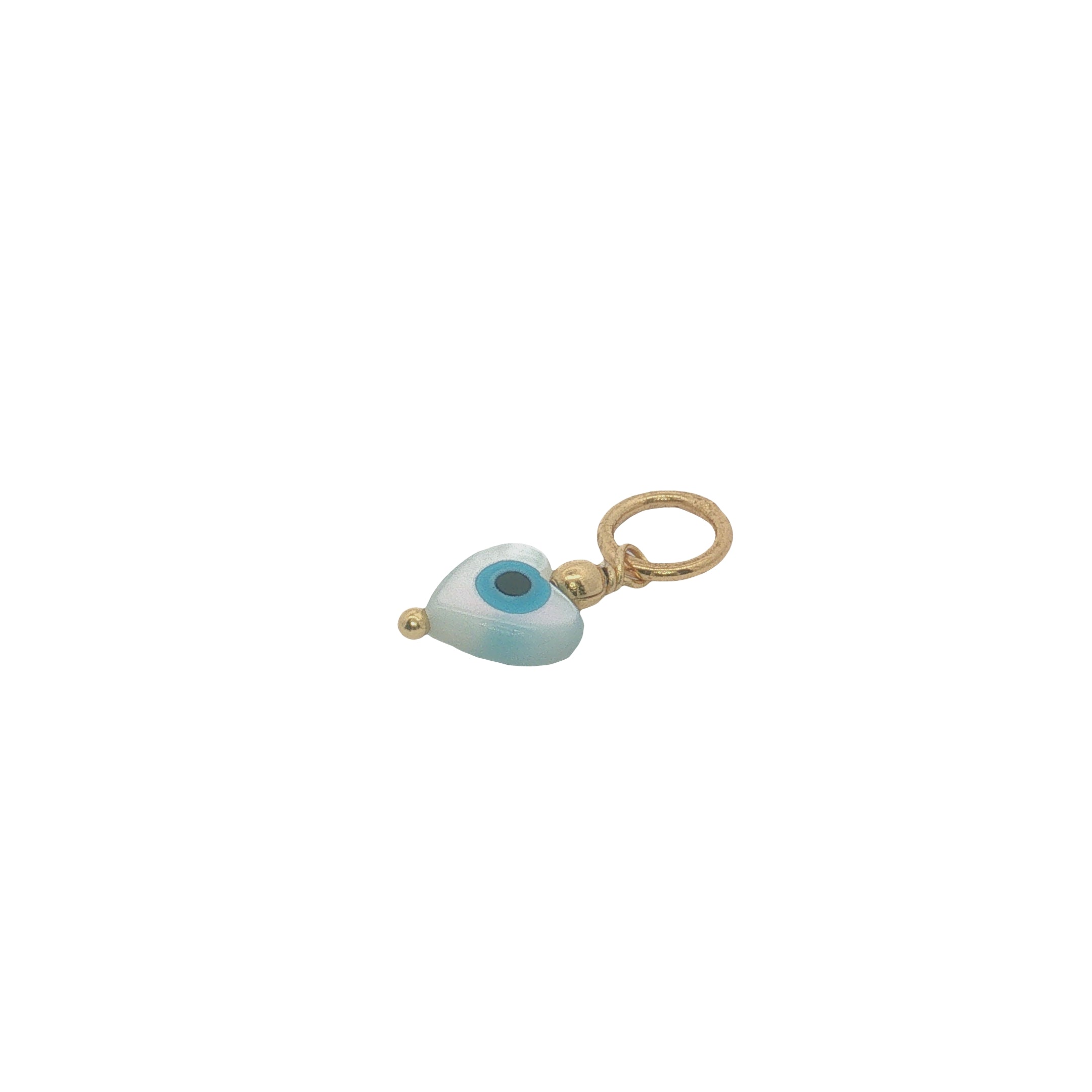 Charms doré petit coeur en nacre avec oeil