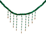 Gold necklace with stone and chains