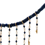 Gold necklace with stone and chains