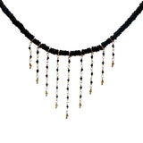 Gold necklace with stone and chains