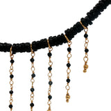 Gold necklace with stone and chains