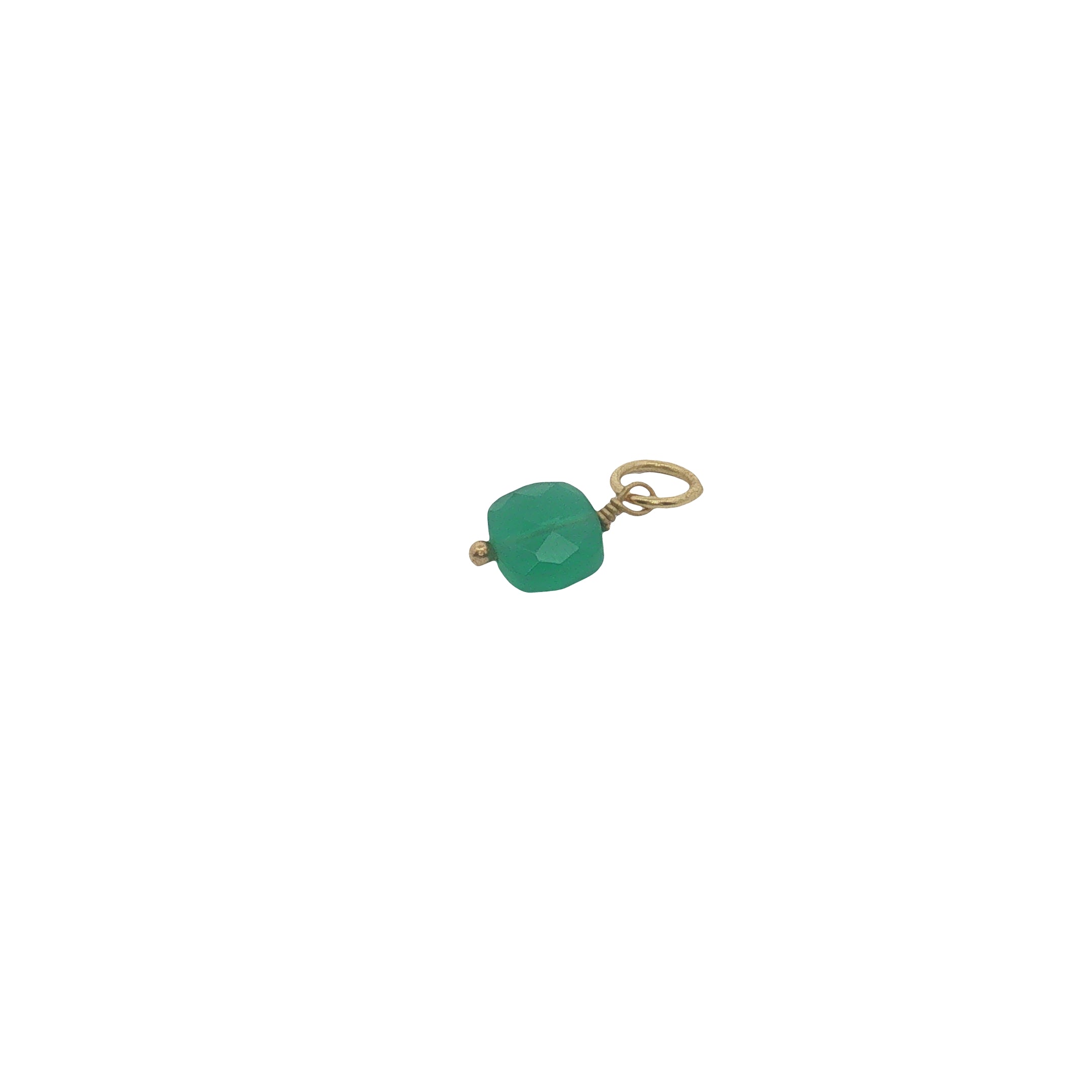 Charms doré onyx verte taillée en carré