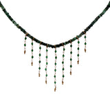 Gold necklace with stone and chains