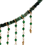 Gold necklace with stone and chains