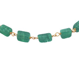 Gold bracelet and square natural stones