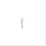 Charms doré barette en perles de culture et tourmaline