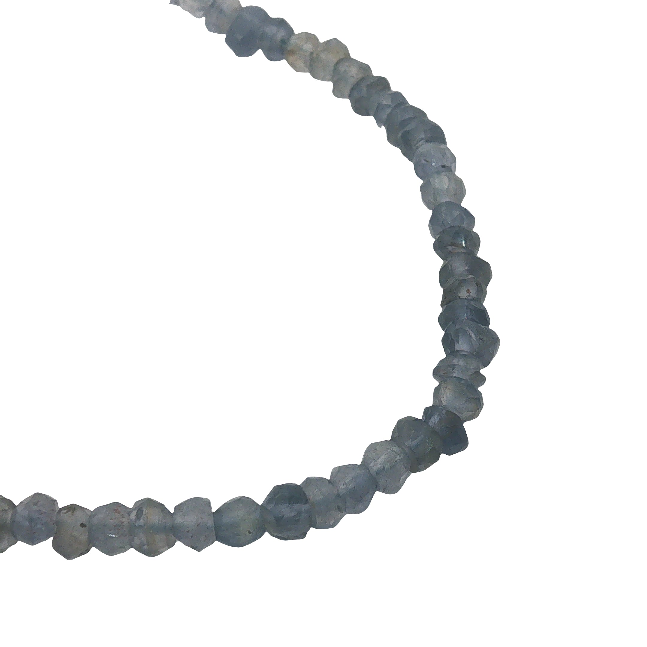 Collier doré avec pierres facettées en iolite 40 cm