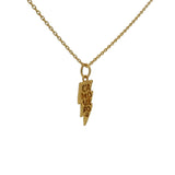 Collier doré éclair martelé "l'amour fou" 42 cm