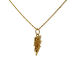 Collier doré éclair martelé "l'amour fou" 42 cm