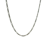 925 silver necklace oxidized matte alternating figaro mesh