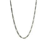925 silver necklace oxidized matte alternating figaro mesh