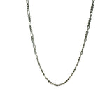 925 silver necklace oxidized matte alternating figaro mesh